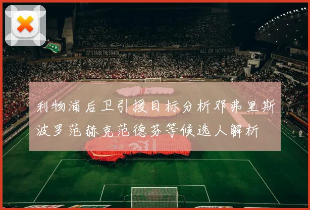 利物浦后卫引援目标分析邓弗里斯波罗范赫克范德芬等候选人解析